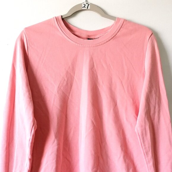 Adidas Womens Bright Pink Crew Neck Long Sleeve Pullover Sweatshirt Size Large - Picture 2 of 10